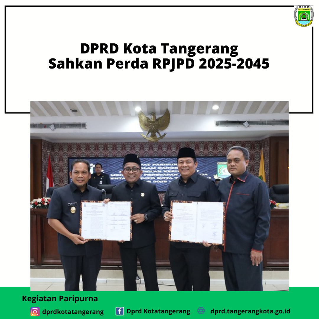 DPRD Kota Tangerang Sahkan Perda RPJPD 2025-2045